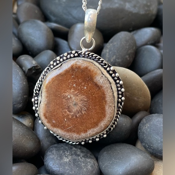 😵 Aragonite Solar Quartz Crystal Pendant necklace druzy agate stone boho rock - Picture 6 of 10